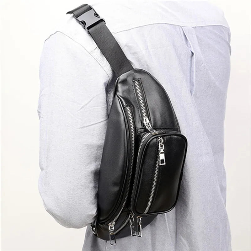 Stone Pattern Pu Leather Chain Waist Bag Bananka Bag Fanny Pack