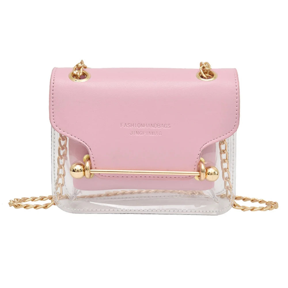 Crossbody Bag Mini Purse Clear Ladies Transparent Chain Bag