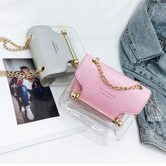 Crossbody Bag Mini Purse Clear Ladies Transparent Chain Bag