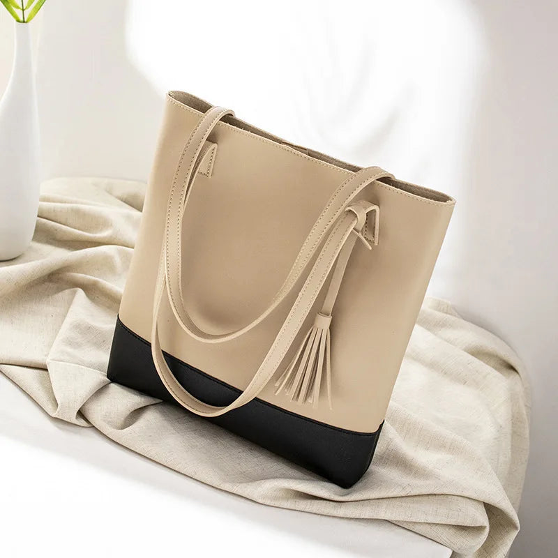 Women's High PU Leather Handbag Shopping Shoulder Bag Tote Underarm Bag