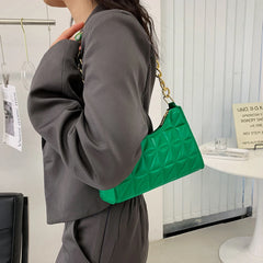 Women's PU Leather Chain Crossbody Bag Casual Messenger Handbag