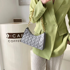 Women's PU Leather Chain Crossbody Messenger Bag Casual Handbag