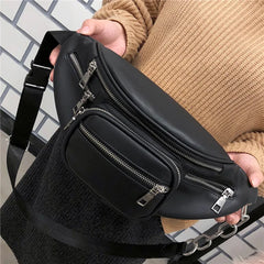 Stone Pattern PU Leather Waist Bag with Chain