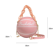 Women's Basketball Shoulder Bag with Acrylic Chain Strap