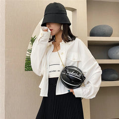 Women's Basketball Shoulder Bag with Acrylic Chain Strap