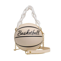 Women's Basketball Shoulder Bag with Acrylic Chain Strap