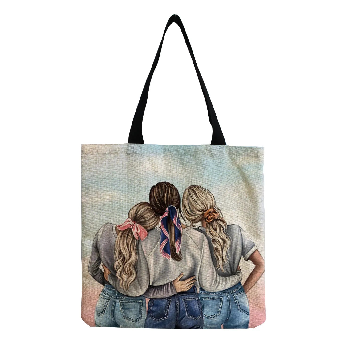 Beach Bag Teacher Gift Tote Bag Customizable Eco-Friendly Travel Cartoon