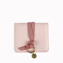 Short Wallet Two-fold Wallet with Belt Decoration
