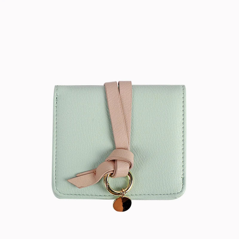 Short Wallet Two-fold Wallet with Belt Decoration