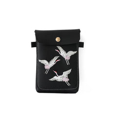 Bird Embroidery Mini Crossbody Bag for Women Girls