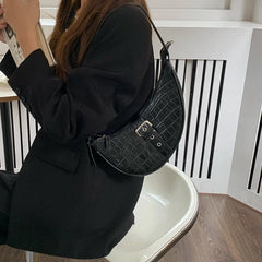 Crocodile Print Shoulder Bag High Ladies Underarm PU Leather Female H