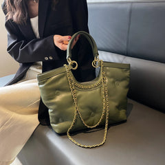 Large Quilted Tote Padded Handbags Winter Shoulder Bag