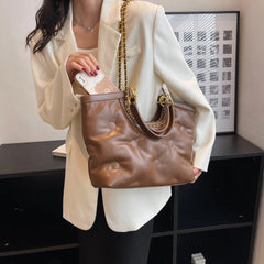 Large Quilted Tote Padded Handbags Winter Shoulder Bag