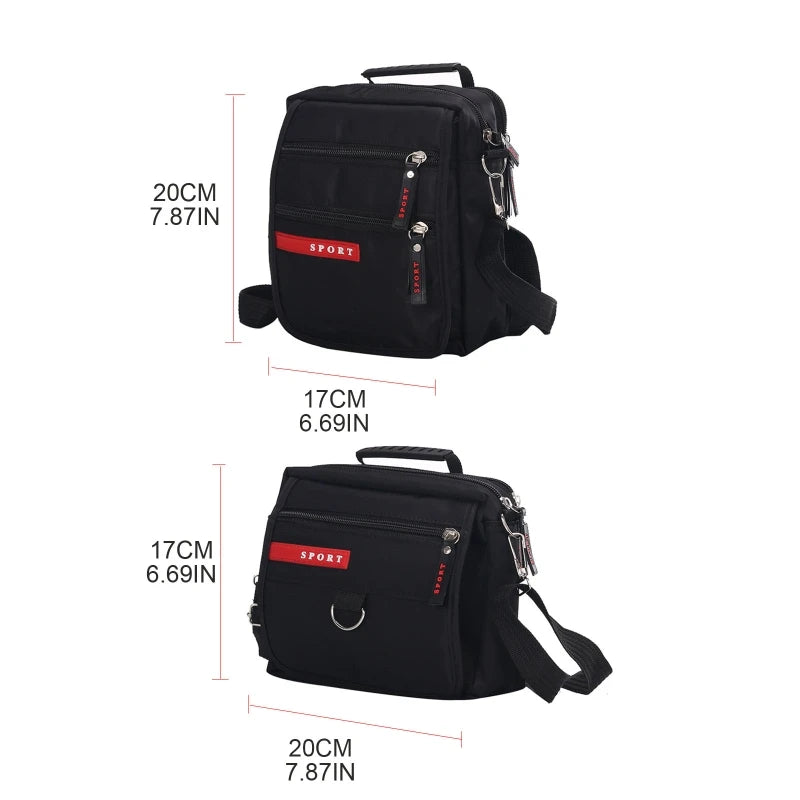 Nylon Messenger Crossbody Bag for Women Men
