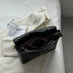 Quilted Flap Shoulder Bag Chain Crossbody Clutch PU Leather Armpit Handbag