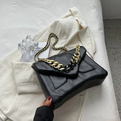 Quilted Flap Shoulder Bag Chain Crossbody Clutch PU Leather Armpit Handbag