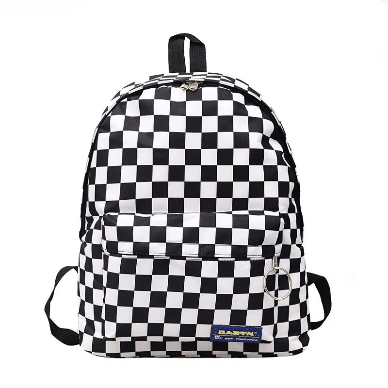 Canvas and Plaid Backpack Large-capacity Multi-function Outdoor