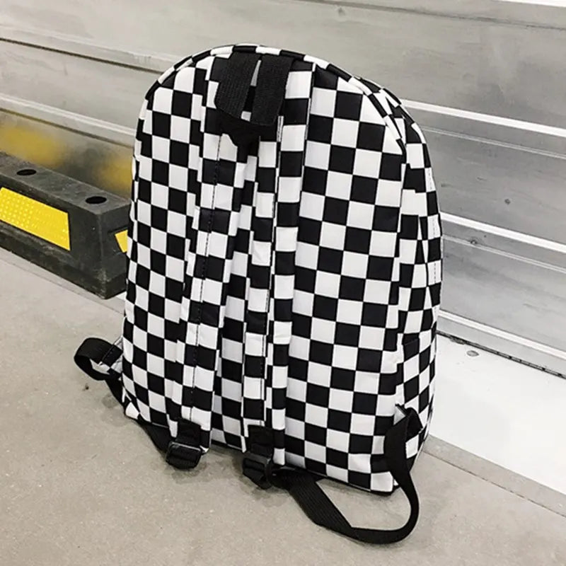 Canvas and Plaid Backpack Large-capacity Multi-function Outdoor