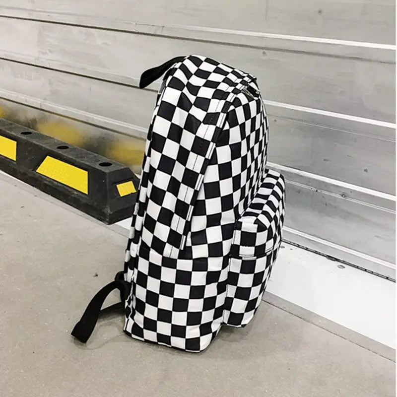 Canvas and Plaid Backpack Large-capacity Multi-function Outdoor