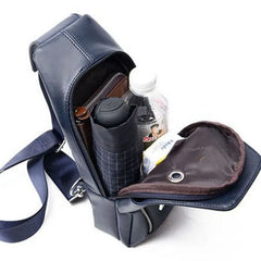 Men's PU Leather Chest Bags Waterproof Sling Cross Body Bags Shoulder BagsXY179