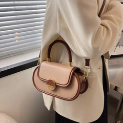 Oval Tote Bag High PU Leather Women's Handbag Portable Shoulder Messenger Bag