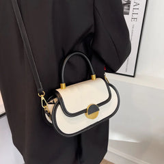Oval Tote Bag High PU Leather Women's Handbag Portable Shoulder Messenger Bag