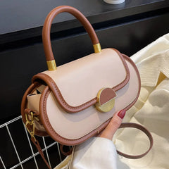 Oval Tote Bag High PU Leather Women's Handbag Portable Shoulder Messenger Bag