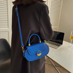 Oval Tote Bag High PU Leather Women's Handbag Portable Shoulder Messenger Bag