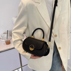 Oval Tote Bag High PU Leather Women's Handbag Portable Shoulder Messenger Bag