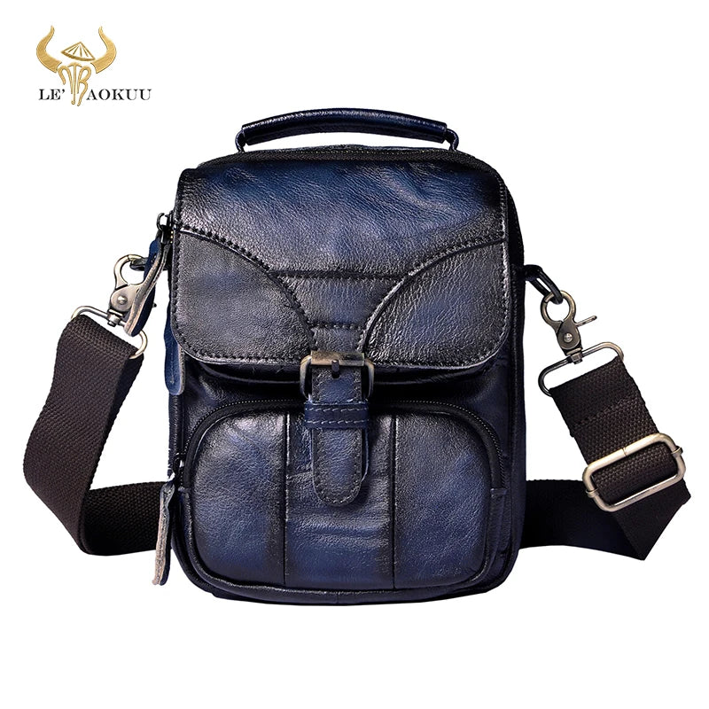 Leather Male Casual Waist Belt Satchel Shoulder Bag 2074