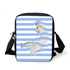 Stripes Cat Printing Messenger Bags For Women Girls Shoulder Bag Travel Hangbags