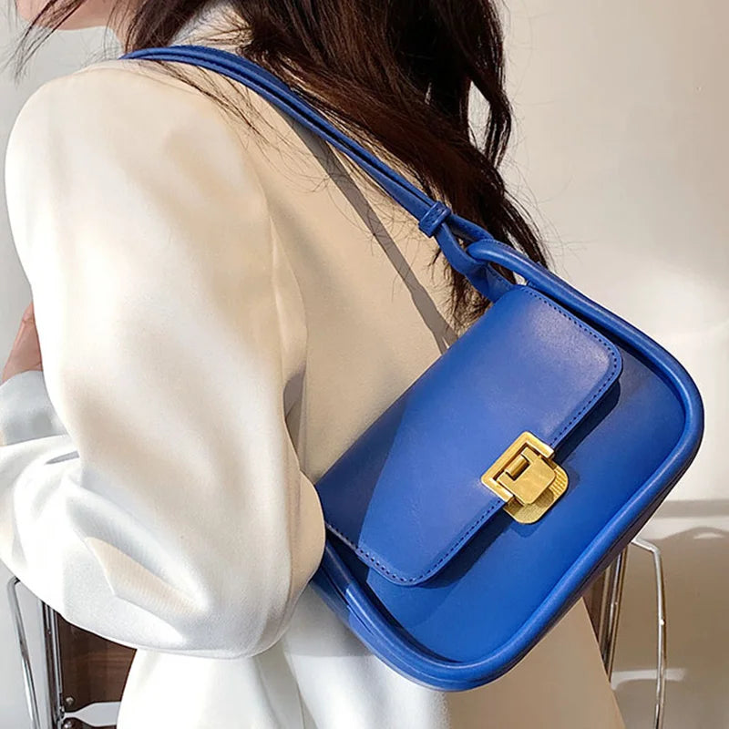 Underarm Bag For Women PU Leather Flap Shoulder Bag Armpit Handbag