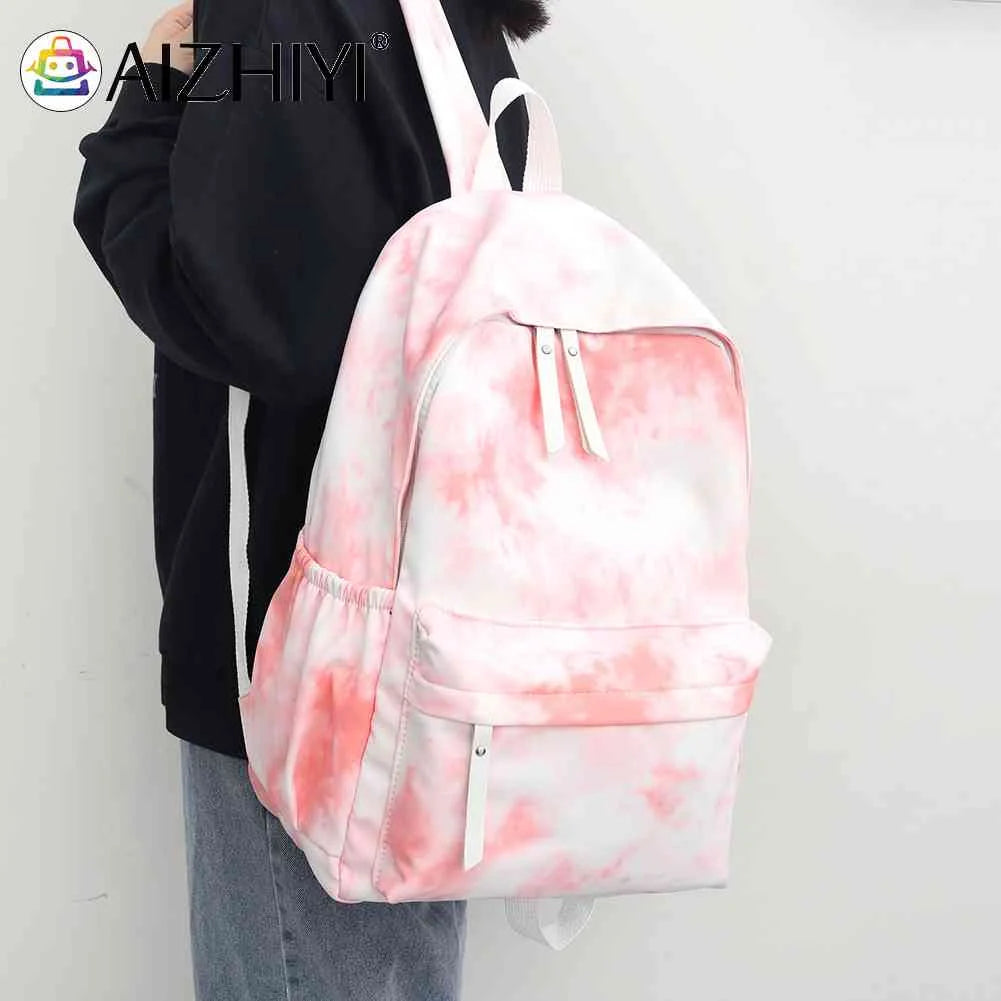 Large Capacity Teenage Girls Unisex Backpack Nylon Schoolbags for Outdoor Travel