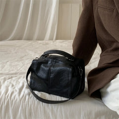 Boston Bucket Bags Ladies Top-handle Purse Pu Leather Women's Messenger Bags