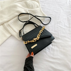Thick Chain Shoulder Bag Handbag For Women Classic Lady Bag 2 In 1 Messenger Bag