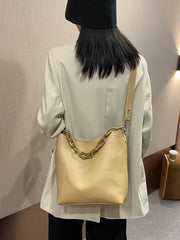 Women Shoulder Bag Chain Bucket Handbags High Pu Leather Totes Composite Bag