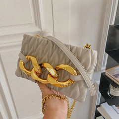 Women Shoulder Bag Pleated Casual Hand Bags Female Leather Quilted Chain Handbag