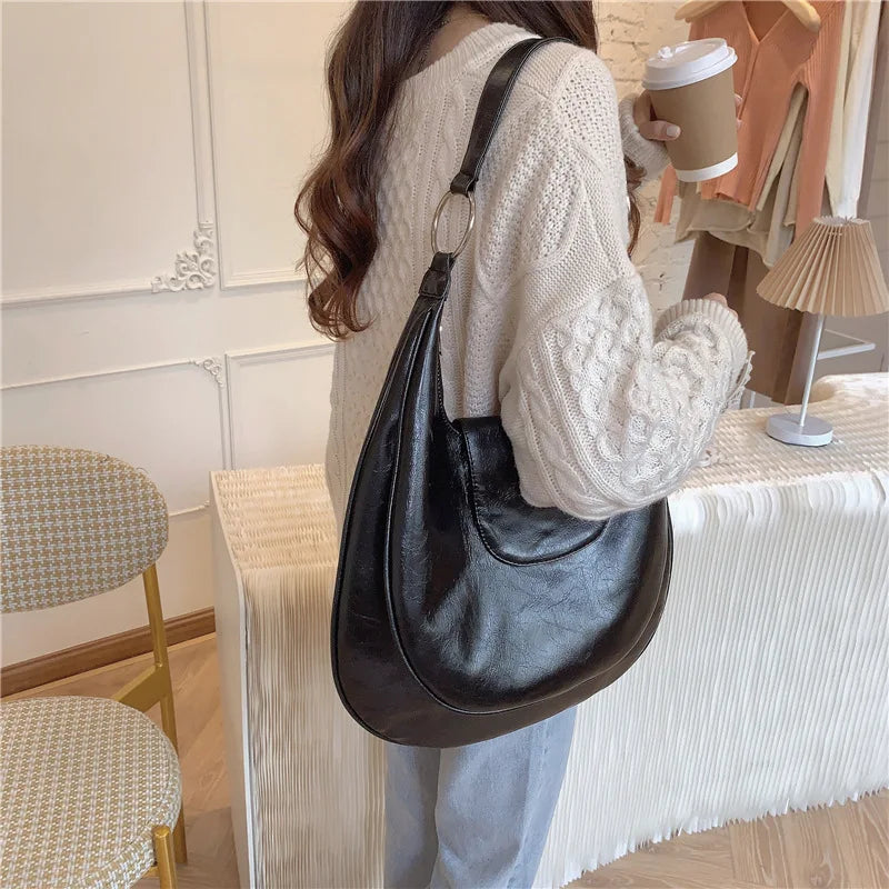 Hobos Women's Shoulder Bag Soft PU Leather Messenger Handbag