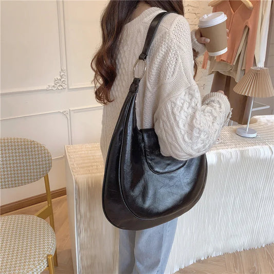 Hobos Women's Shoulder Bag Soft PU Leather Messenger Handbag