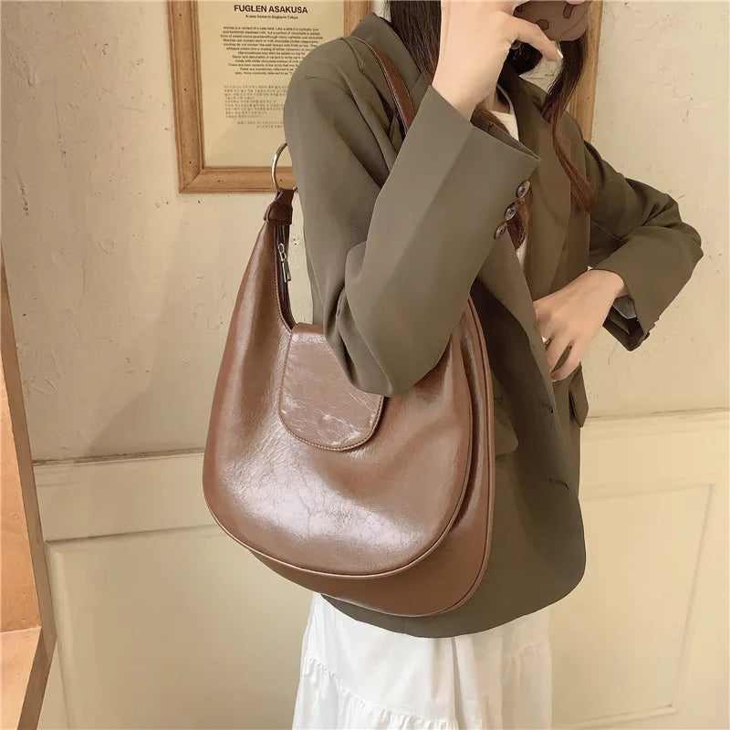 Hobos Women's Shoulder Bag Soft PU Leather Messenger Handbag
