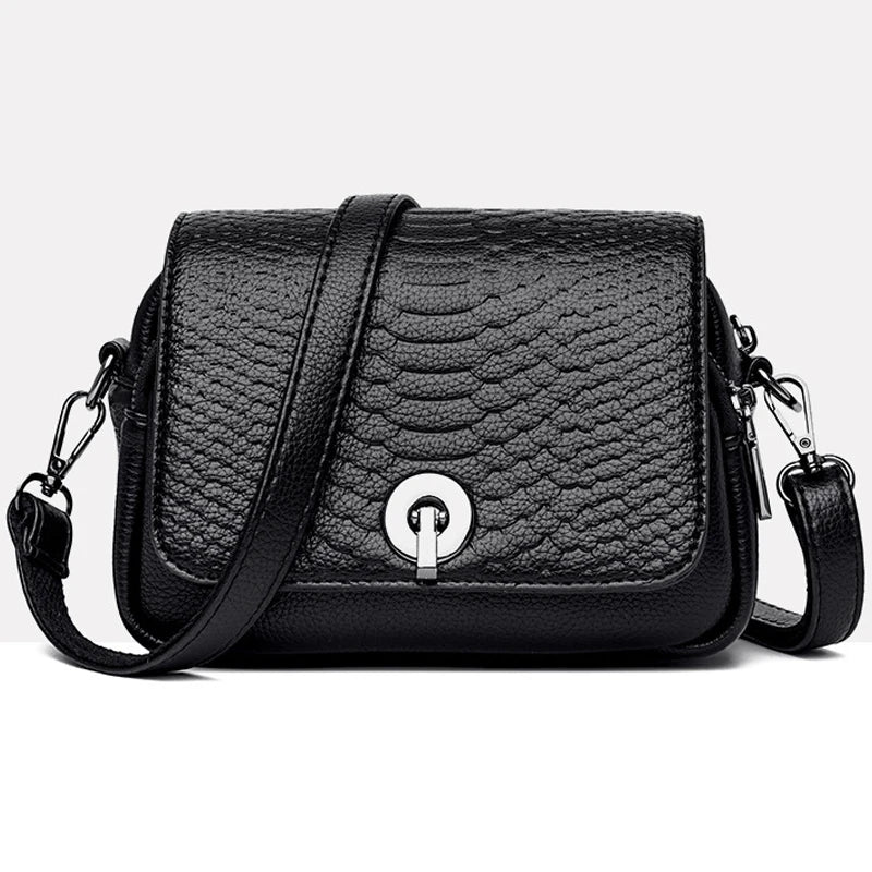 Women's Leather Shoulder Bag Flap Messenger Clutch Handbag