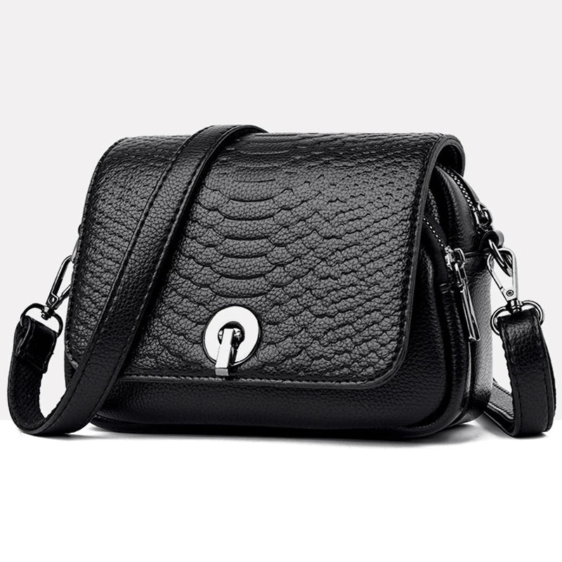 Women's Leather Shoulder Bag Flap Messenger Clutch Handbag