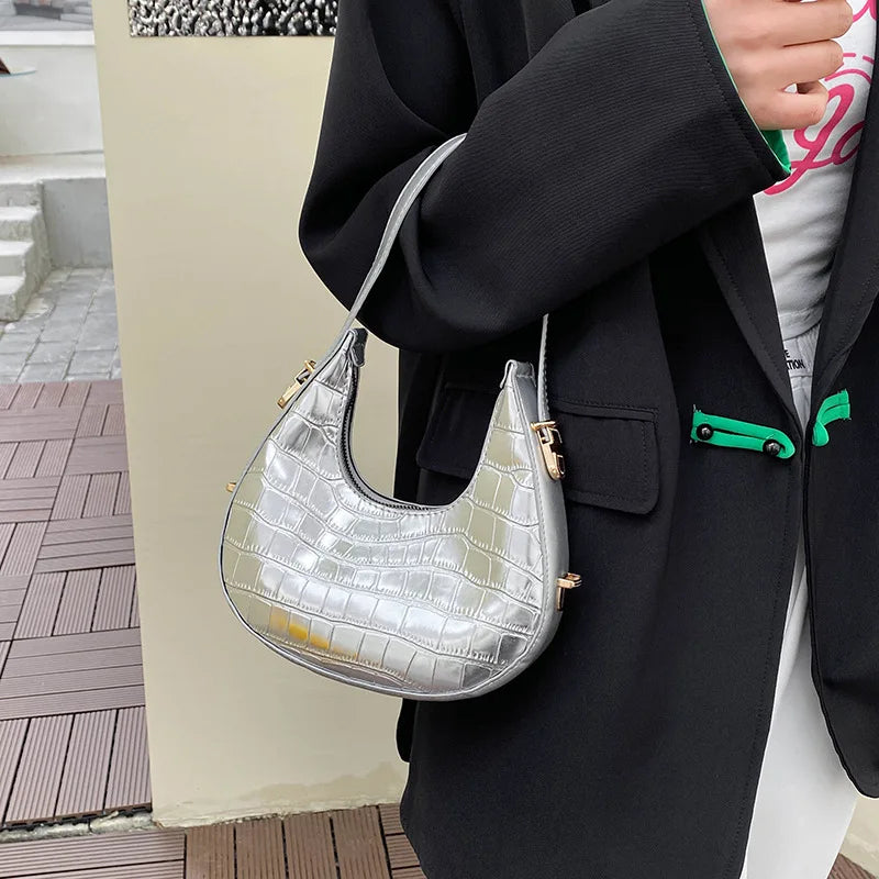 Women Shoulder Bag Ladies Handbags Solid Pu Leather Underarm Bags
