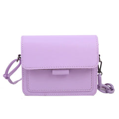 Women Small Crossbody Bag Lightweight PU Leather Messenger Bag Flap Handbag