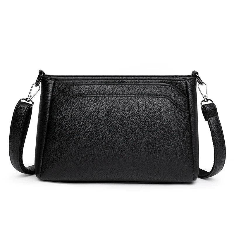 Women's PU Leather Messenger Bag Vintage Handbag Solid Shoulder Crossbody Pack