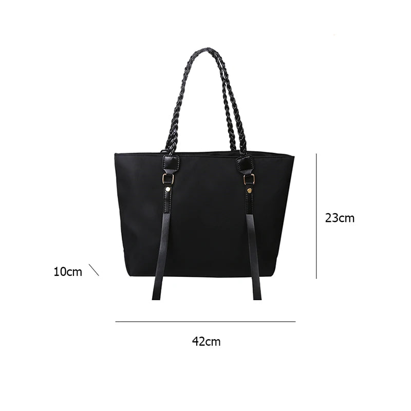 Large Capacity Tote Bags Nylon Canvas Ladies Shoulder Bags