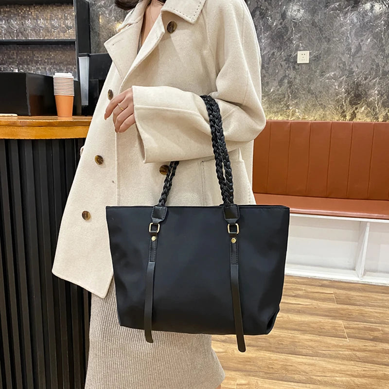 Large Capacity Tote Bags Nylon Canvas Ladies Shoulder Bags