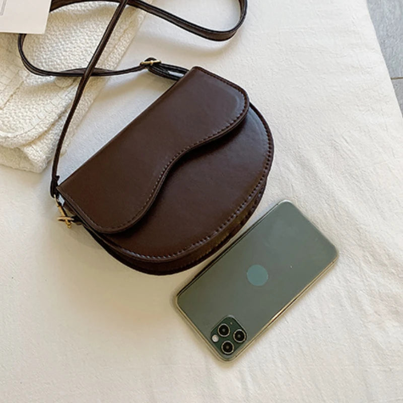 Small Crossbody Bag Lightweight PU Leather Messenger Bag