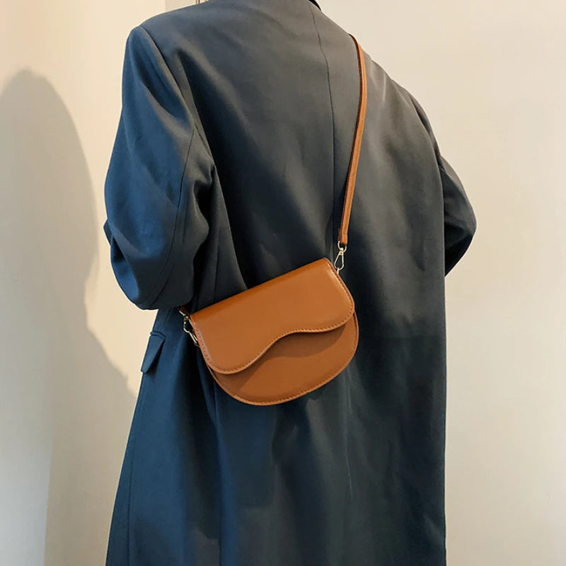 Small Crossbody Bag Lightweight PU Leather Messenger Bag