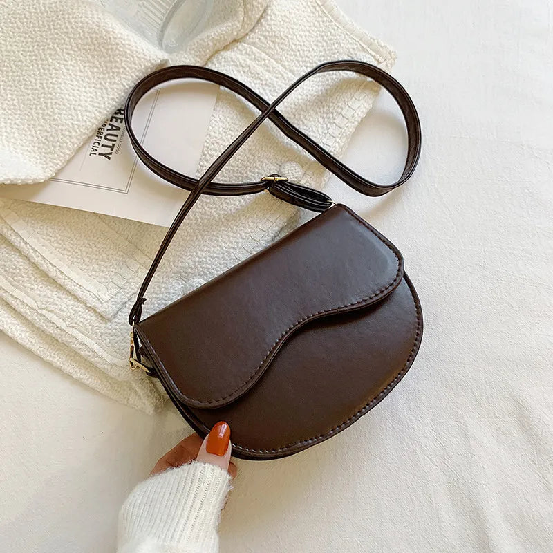 Small Crossbody Bag Lightweight PU Leather Messenger Bag